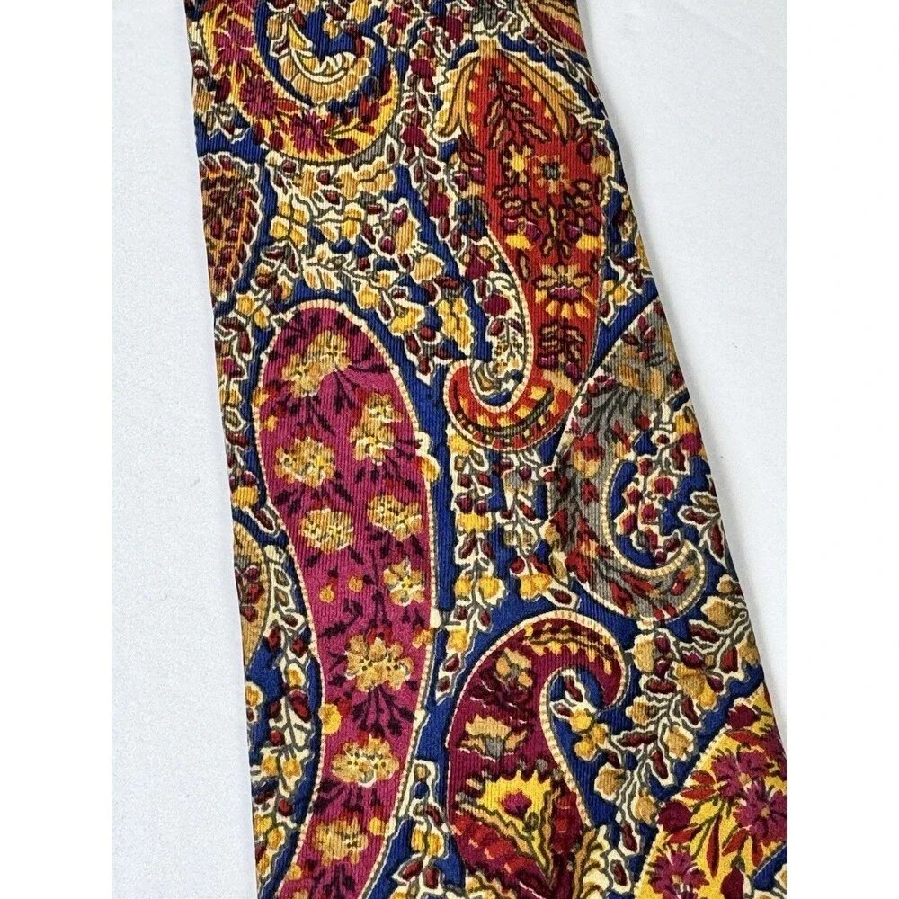 Vintage‎ Etro Silk Tie Paisley Baroque Multicolor Milano Italy Print Made in USA
